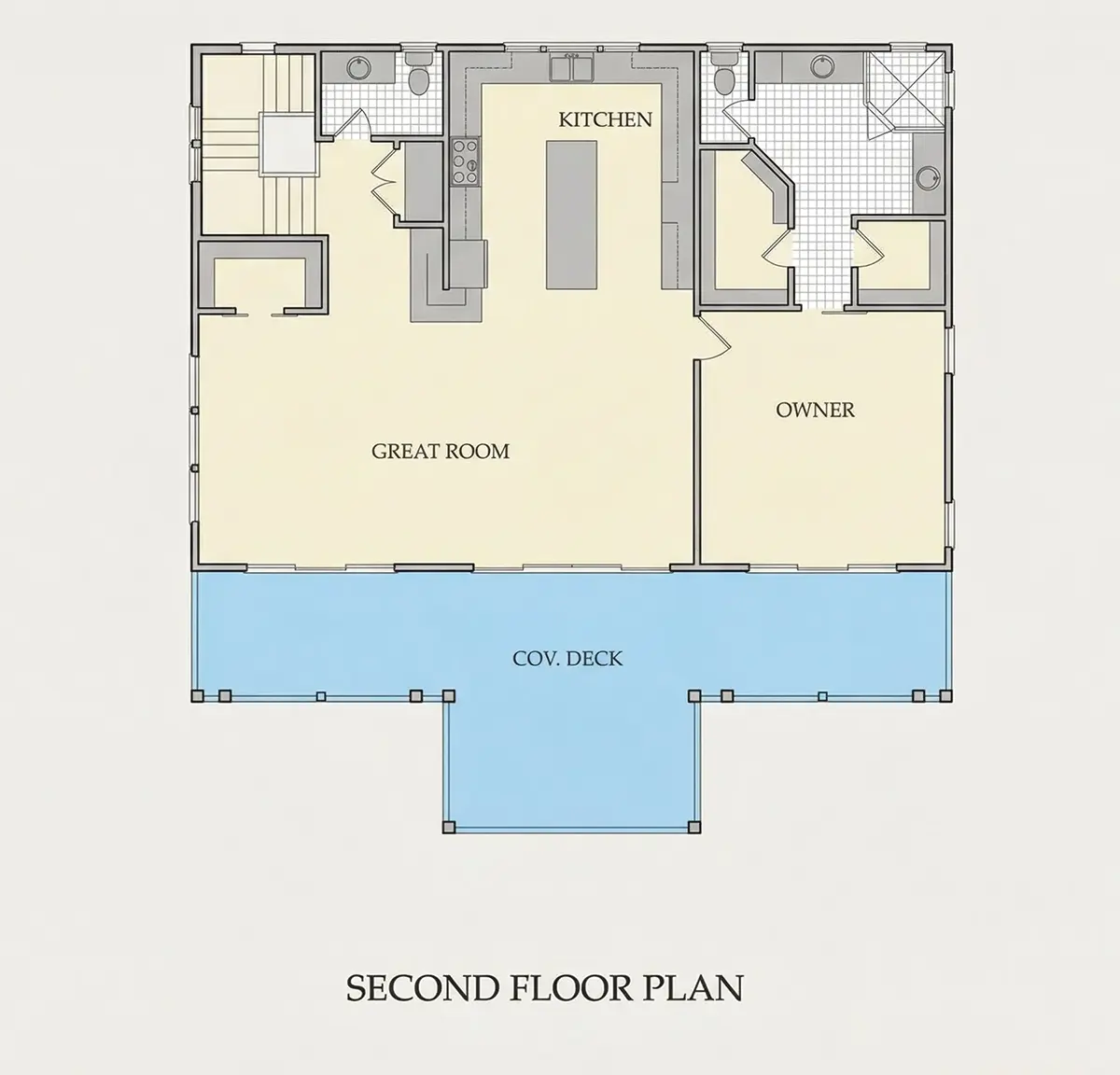 Etaj 1 26 – Proiect de casa cu etaj 276 m²: 4 Dormitoare, 5 Bai, Garaj — 10386R