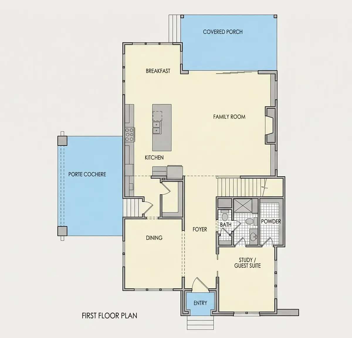Parter 22 – Proiect de casa cu etaj 413 m²: 5 Dormitoare, 5 Bai, Bucatarie deschisa, Garaj — 95263R