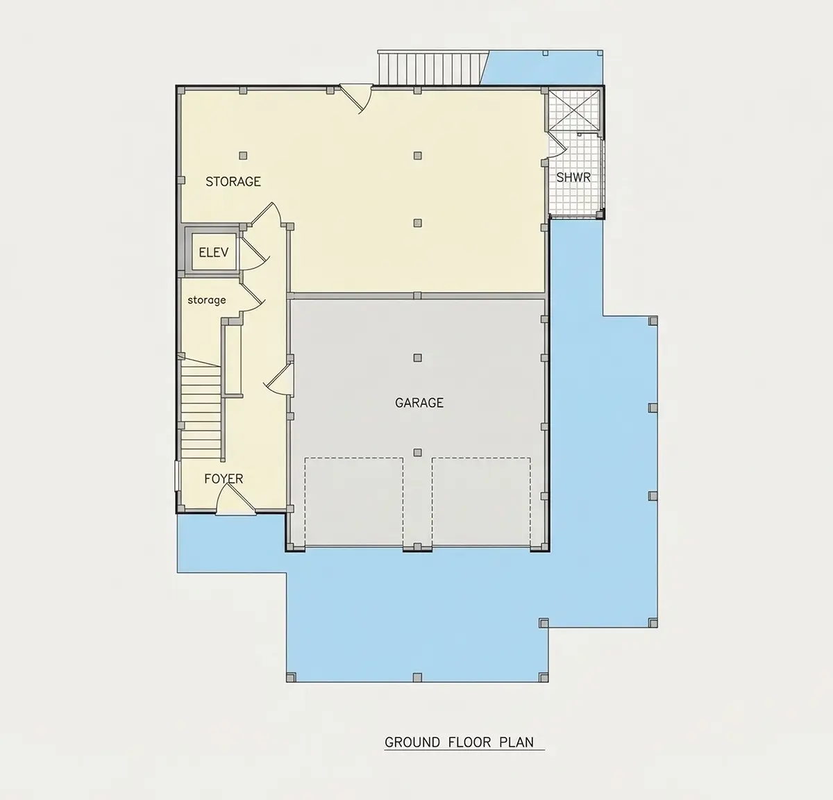 Subsol 9 – Proiect de casa cu 2 etaje 308 m²: 4 Dormitoare, 5 Bai, Bucatarie deschisa, Garaj — 90946R