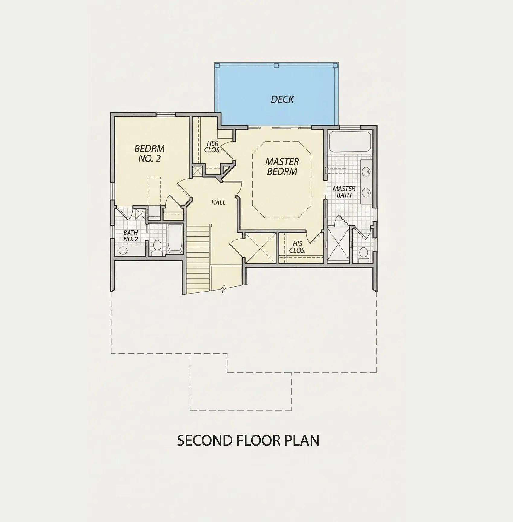 Etaj 1 10 – Proiect de casa cu 2 etaje 250 m²: 4 Dormitoare, 3 Bai, Bucatarie deschisa, Garaj — 25020R