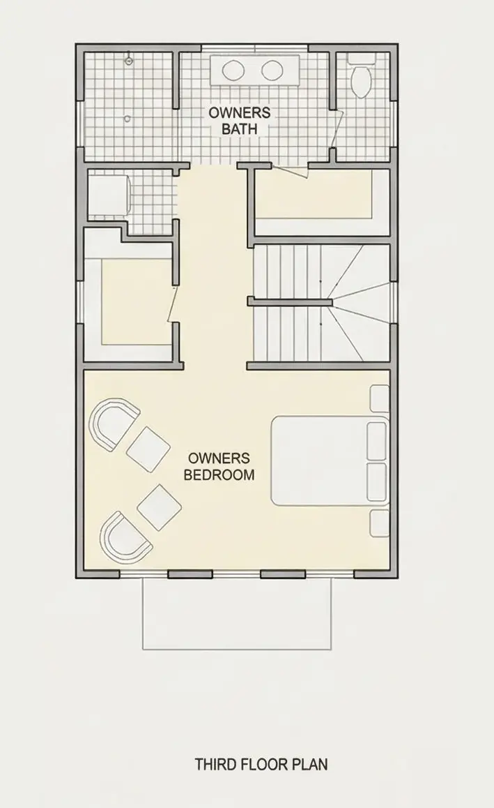 Etaj 2 10 – Proiect de casa cu 2 etaje 158 m²: 3 Dormitoare, 3 Bai, Bucatarie deschisa, fara Garaj — 46831R