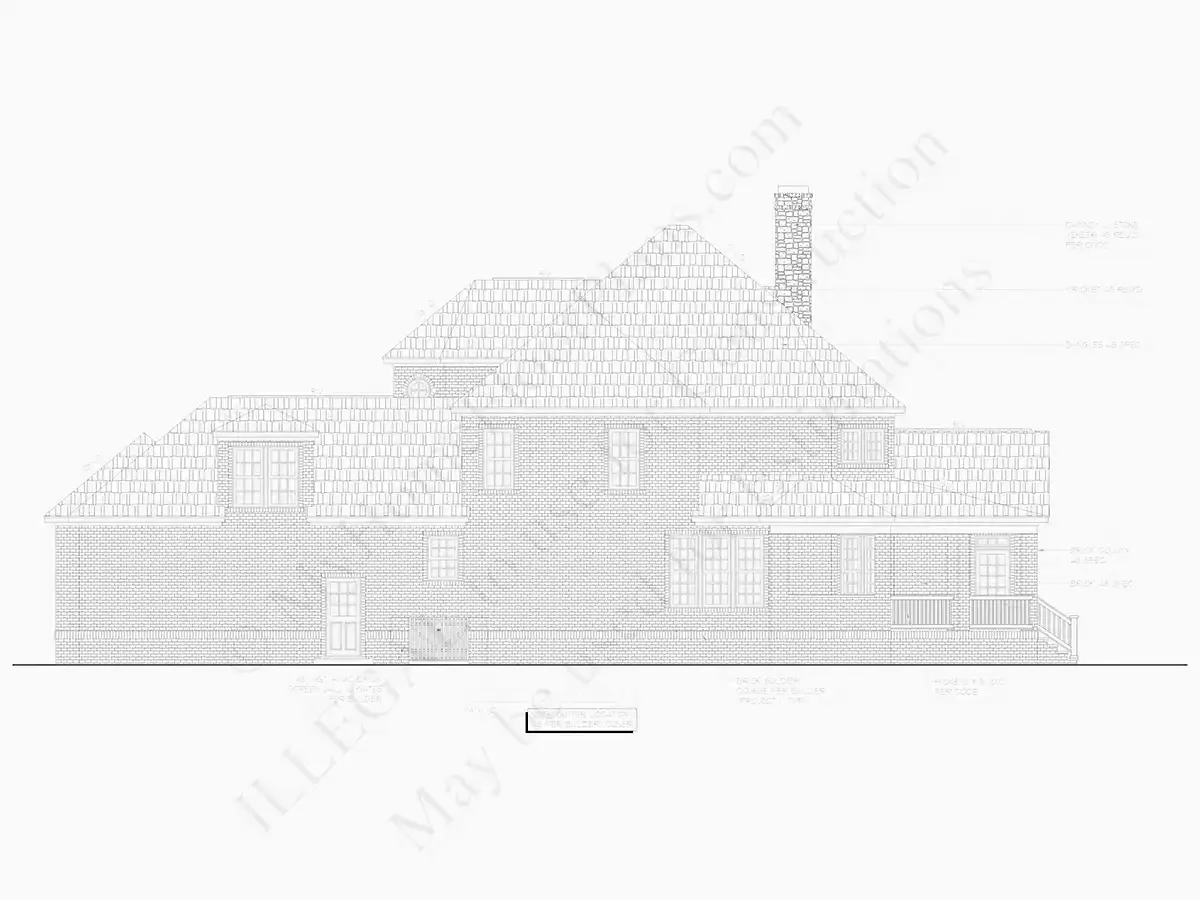 Fațade 24 – Proiect de casa cu etaj 390 m²: 4 Dormitoare, Birou, 5 Bai, Bucatarie deschisa, Garaj — 20933R