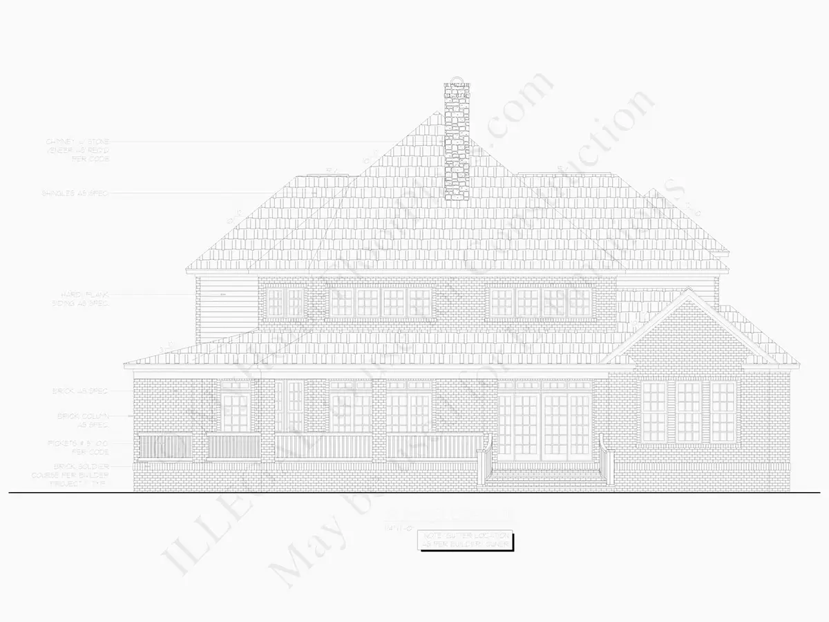 Fațade 26 – Proiect de casa cu etaj 390 m²: 4 Dormitoare, Birou, 5 Bai, Bucatarie deschisa, Garaj — 20933R