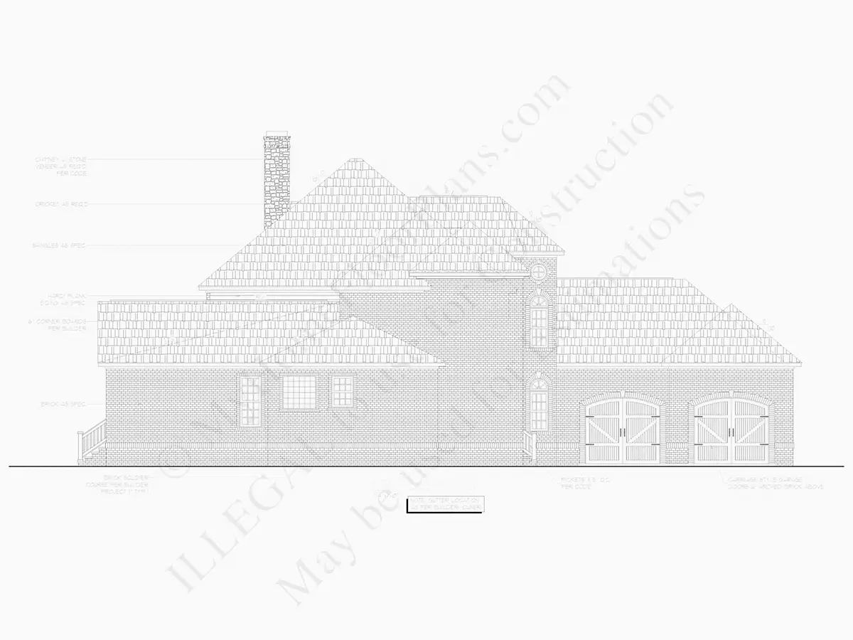 Fațade 25 – Proiect de casa cu etaj 390 m²: 4 Dormitoare, Birou, 5 Bai, Bucatarie deschisa, Garaj — 20933R