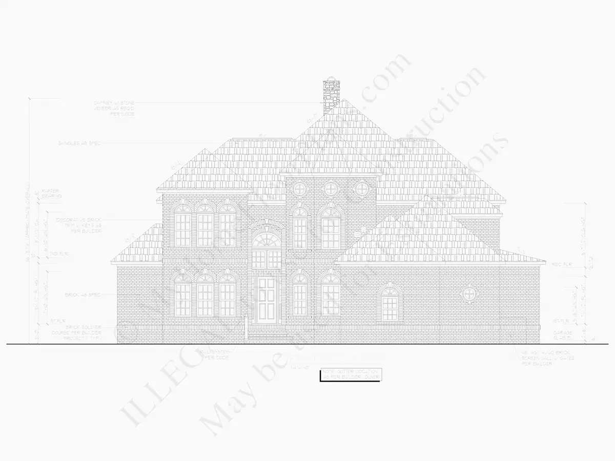 Fațade 27 – Proiect de casa cu etaj 390 m²: 4 Dormitoare, Birou, 5 Bai, Bucatarie deschisa, Garaj — 20933R