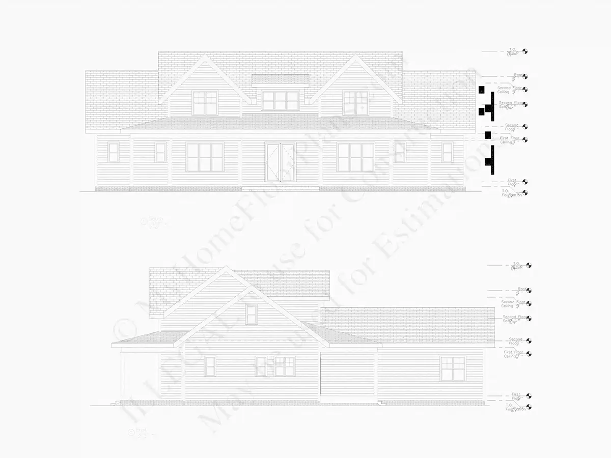 Fațade 19 – Proiect de casa parter cu mansardă 341 m²: 4 Dormitoare, Birou, 5 Bai, Bucatarie deschisa, Garaj — 11321R