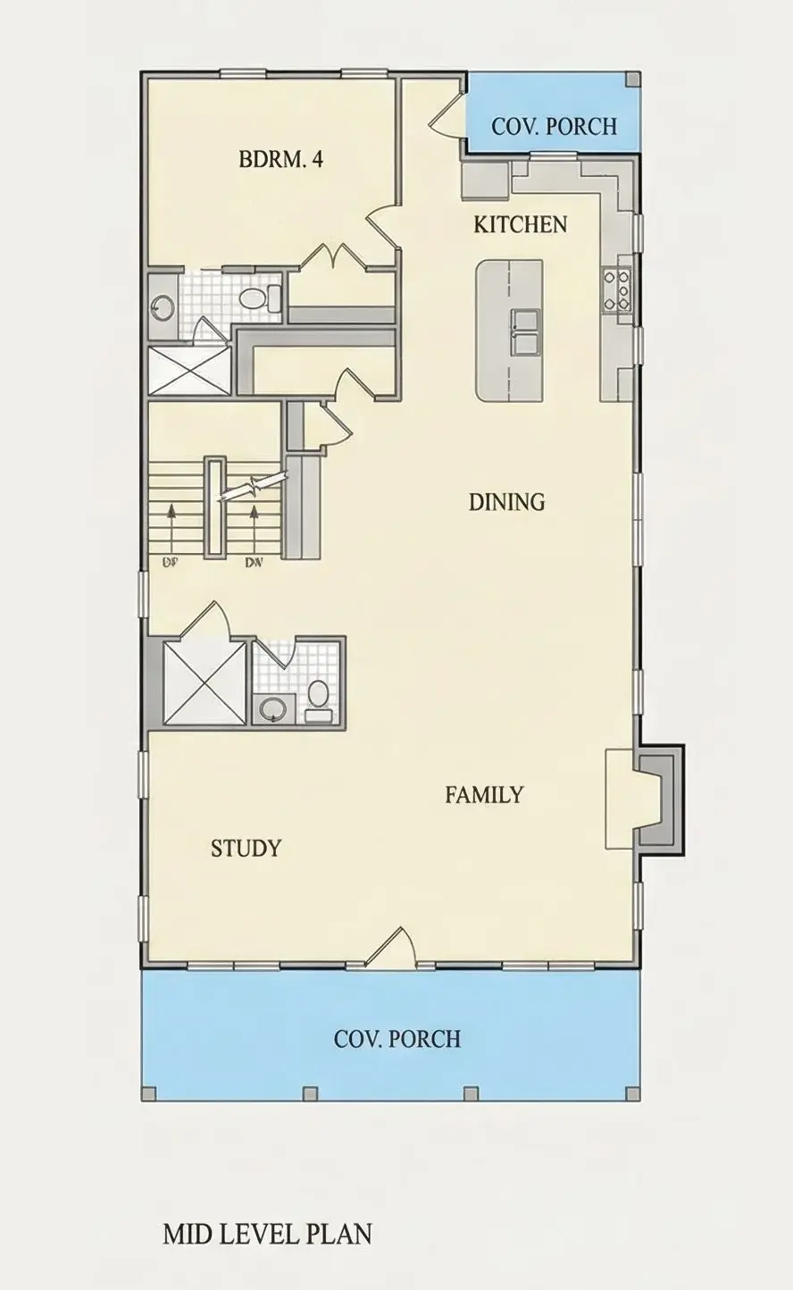 Parter 11 – Proiect de casa cu 2 etaje 360 m²: 6 Dormitoare, 6 Bai, Bucatarie deschisa, Garaj — 57962R