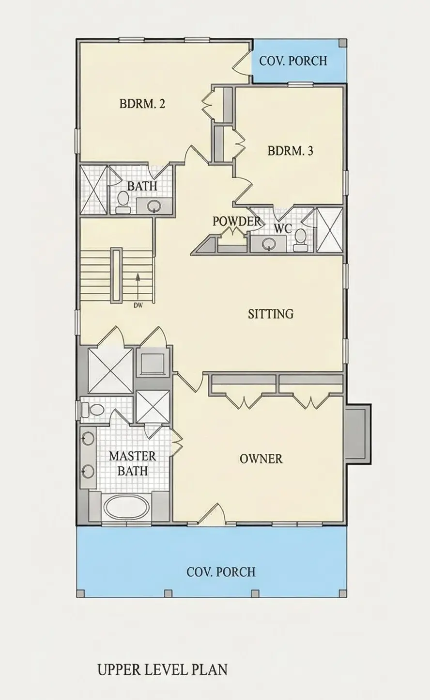 Etaj 1 12 – Proiect de casa cu 2 etaje 360 m²: 6 Dormitoare, 6 Bai, Bucatarie deschisa, Garaj — 57962R