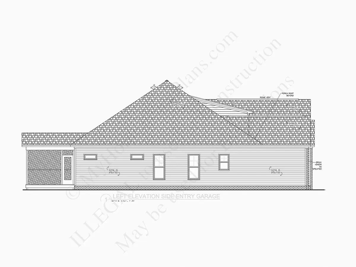Fațade 14 – Proiect de casa parter cu mansardă 263 m²: 3 Dormitoare, 3 Bai, Bucatarie deschisa, Garaj — 85125R