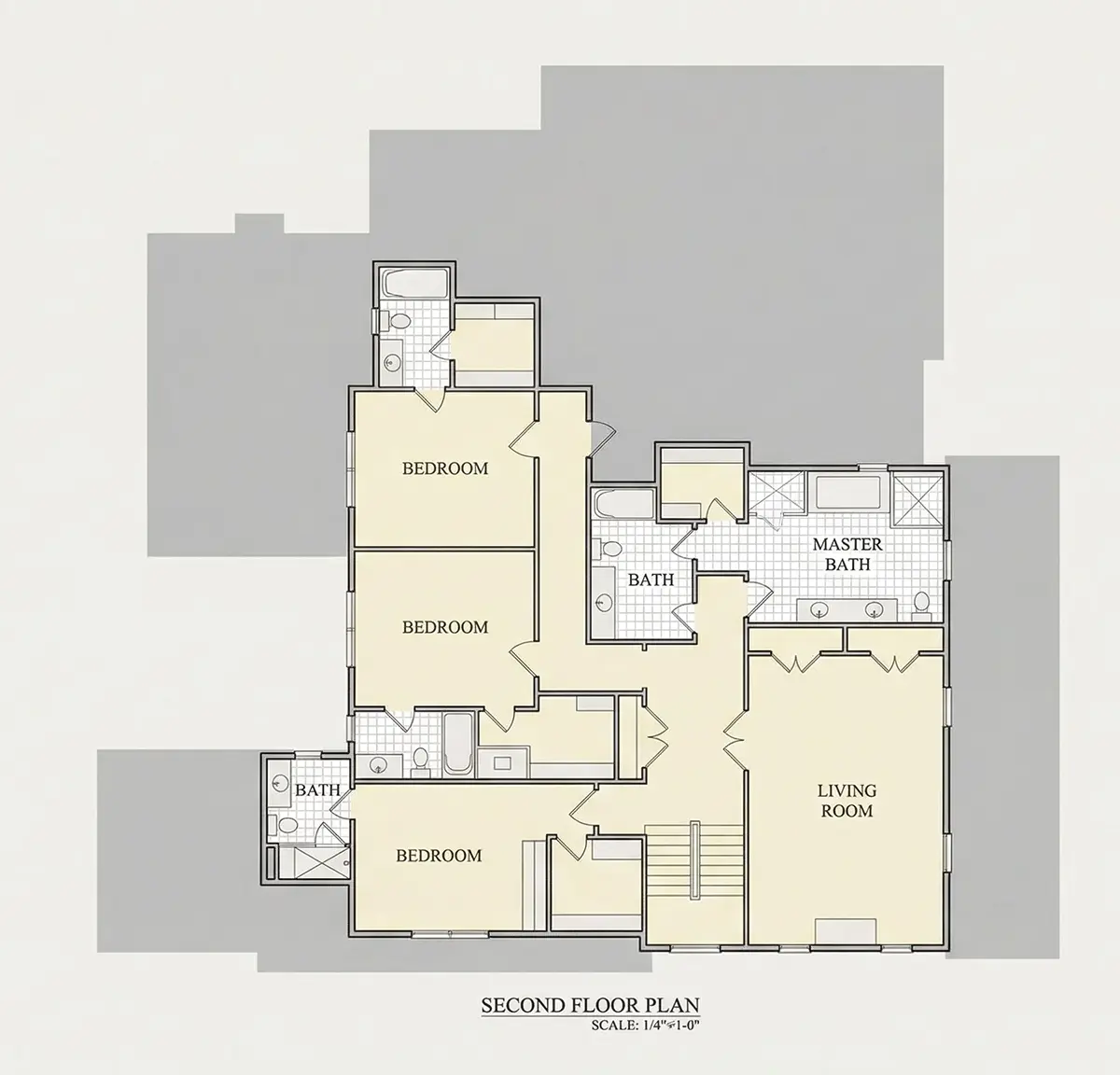 Etaj 1 11 – Proiect de casa cu etaj 565 m²: 6 Dormitoare, 7 Bai, Garaj — 25088R