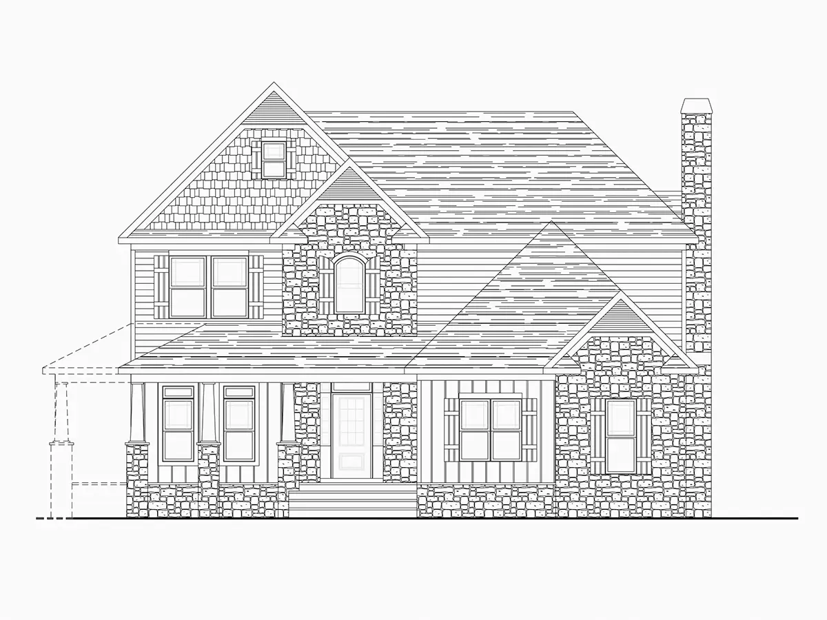 Fațade 22 – Proiect de casa cu etaj 247 m²: 3 Dormitoare, 3 Bai, Bucatarie deschisa, Garaj — 83552R