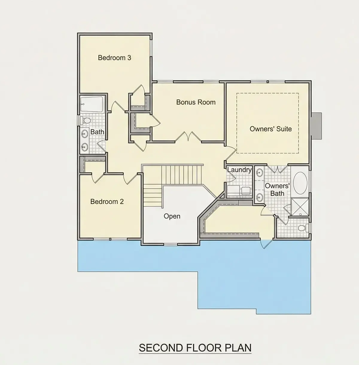Etaj 1 26 – Proiect de casa cu etaj 247 m²: 3 Dormitoare, 3 Bai, Bucatarie deschisa, Garaj — 83552R