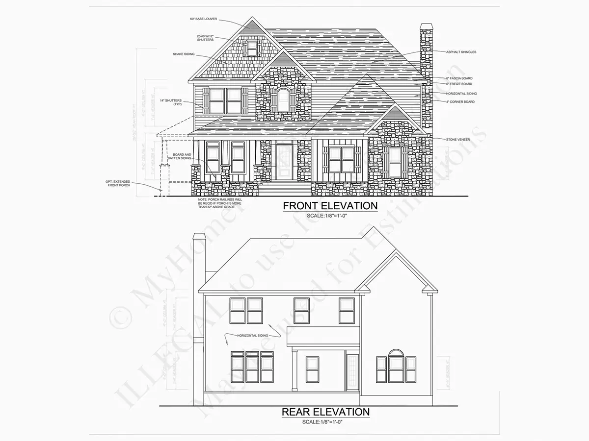Fațade 24 – Proiect de casa cu etaj 247 m²: 3 Dormitoare, 3 Bai, Bucatarie deschisa, Garaj — 83552R