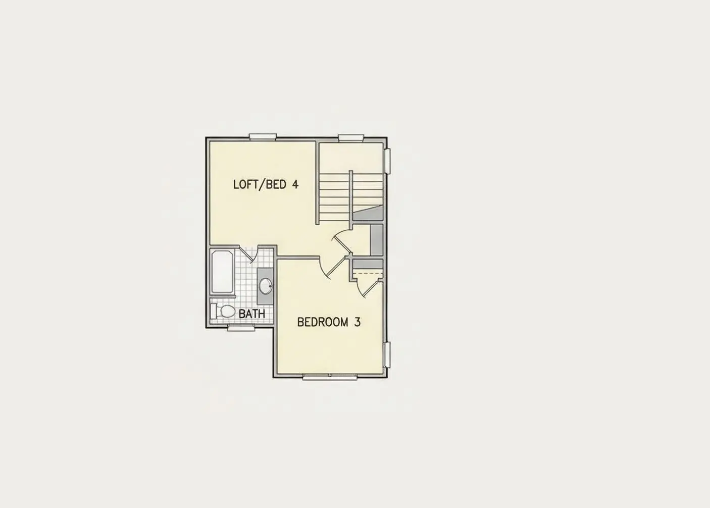 Etaj 1 23 – Proiect de casa cu etaj 158 m²: 4 Dormitoare, Birou, 4 Bai, Bucatarie deschisa, Garaj — 78159R