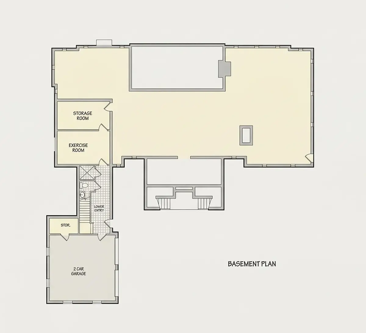 Subsol 9 – Proiect de casa parter cu mansardă + demisol 456 m²: 4 Dormitoare, 6 Bai, Bucatarie deschisa, Garaj — 81789R