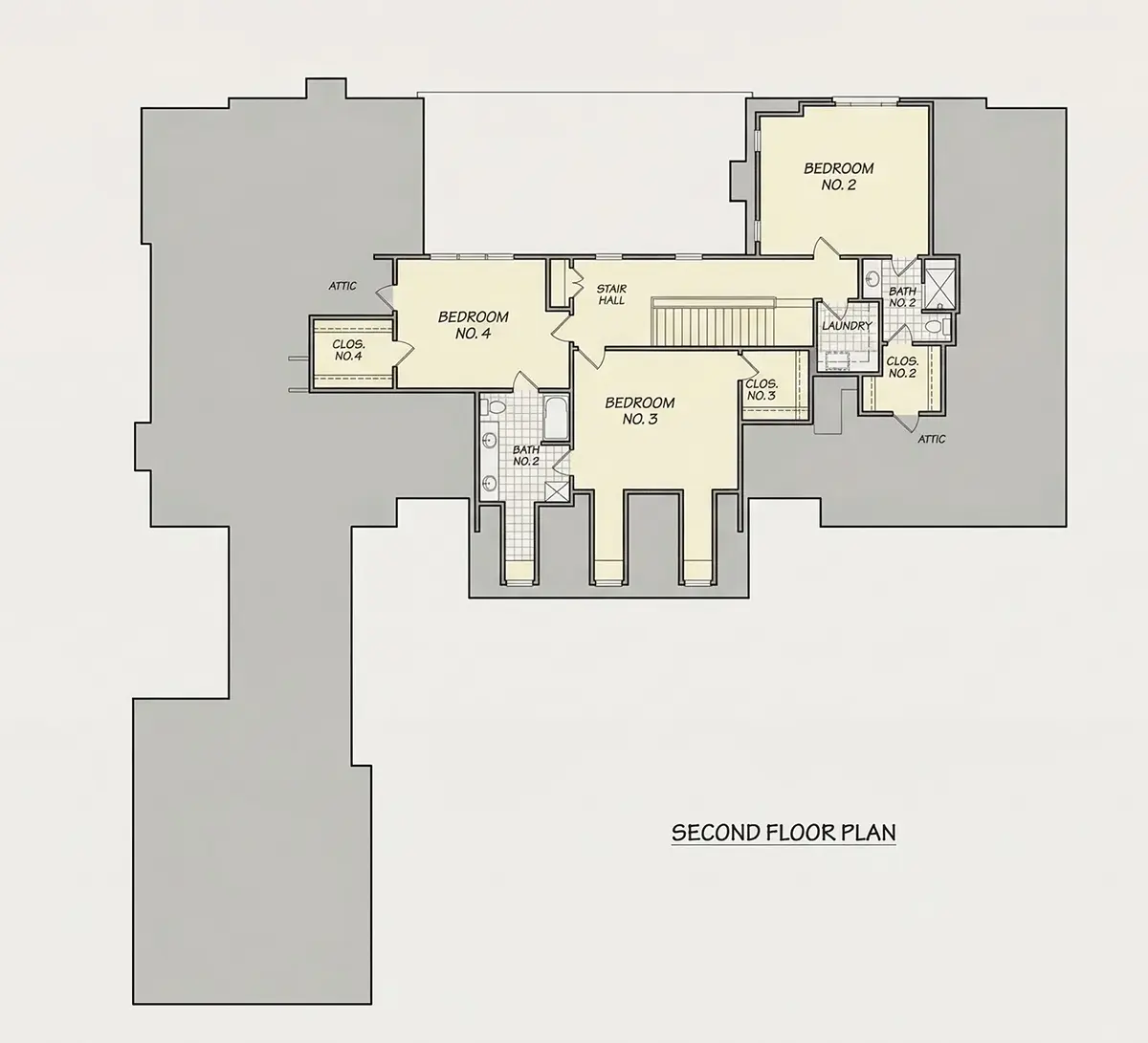 Etaj 1 11 – Proiect de casa parter cu mansardă + demisol 456 m²: 4 Dormitoare, 6 Bai, Bucatarie deschisa, Garaj — 81789R