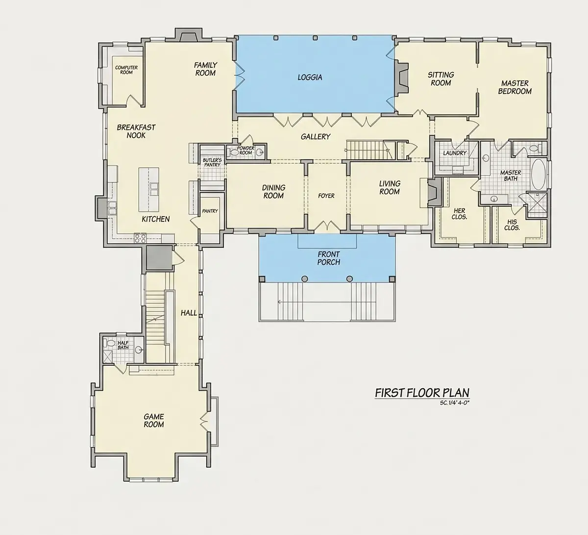 Parter 10 – Proiect de casa parter cu mansardă + demisol 456 m²: 4 Dormitoare, 6 Bai, Bucatarie deschisa, Garaj — 81789R