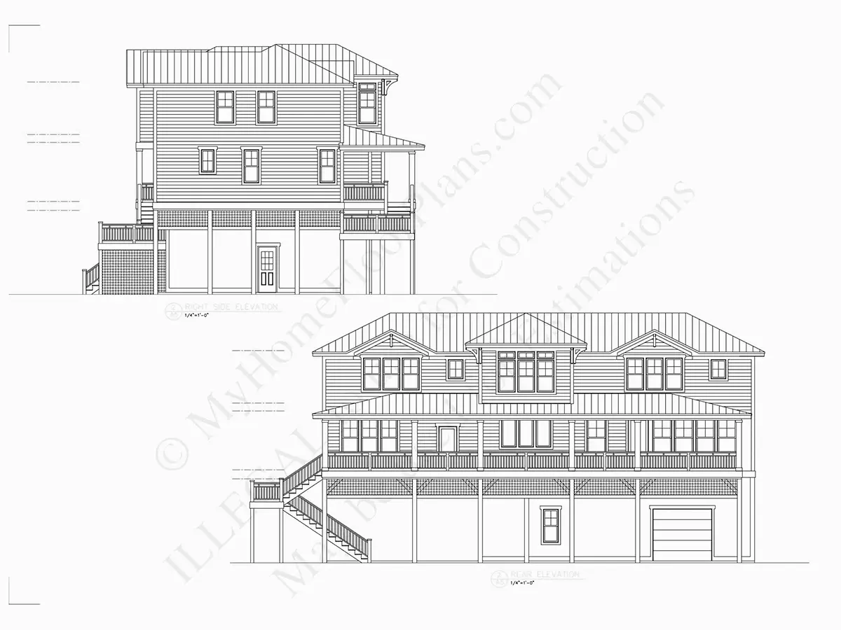 Fațade 7 – Proiect de casa cu 2 etaje 341 m², 5 Dormitoare — 96890R