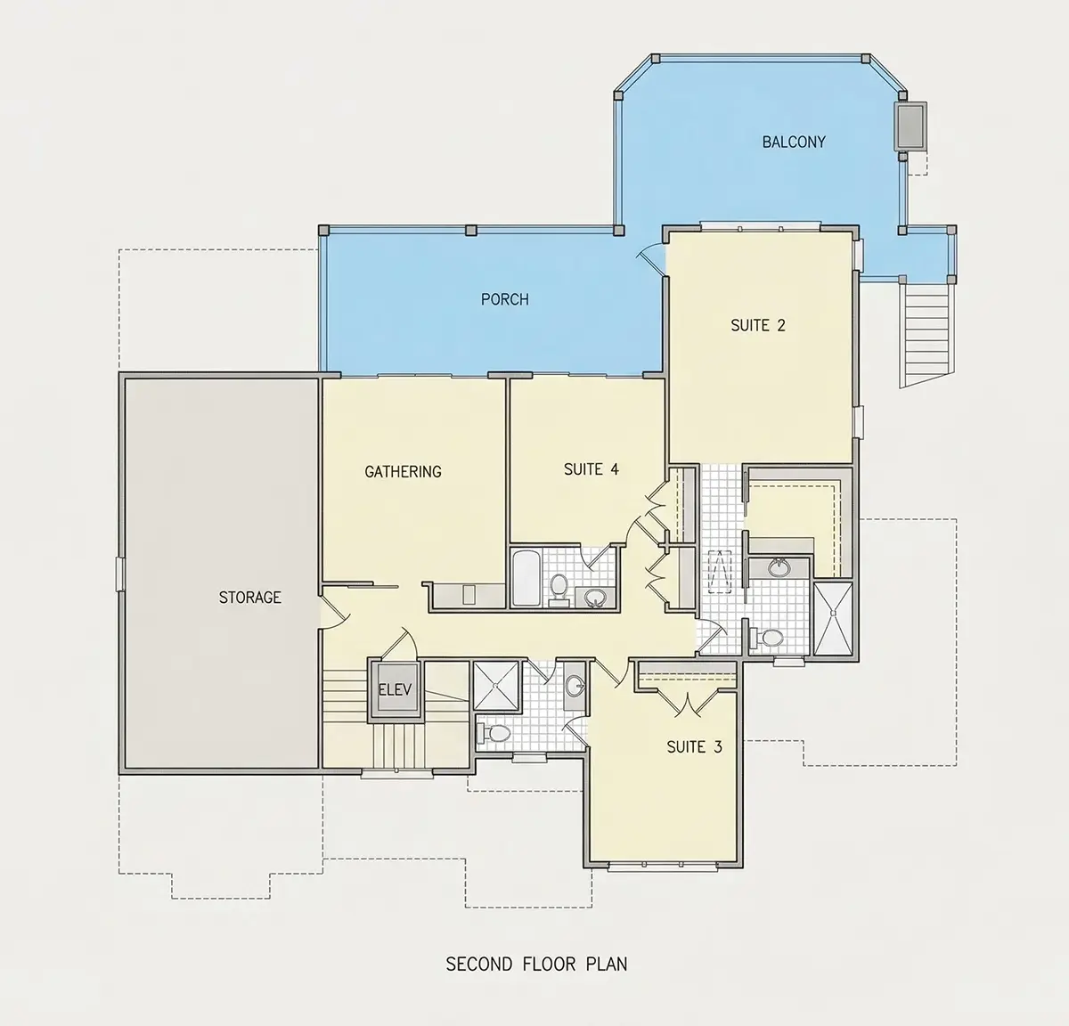Etaj 1 10 – Proiect de casa cu 2 etaje 392 m², 4 Dormitoare — 81508R