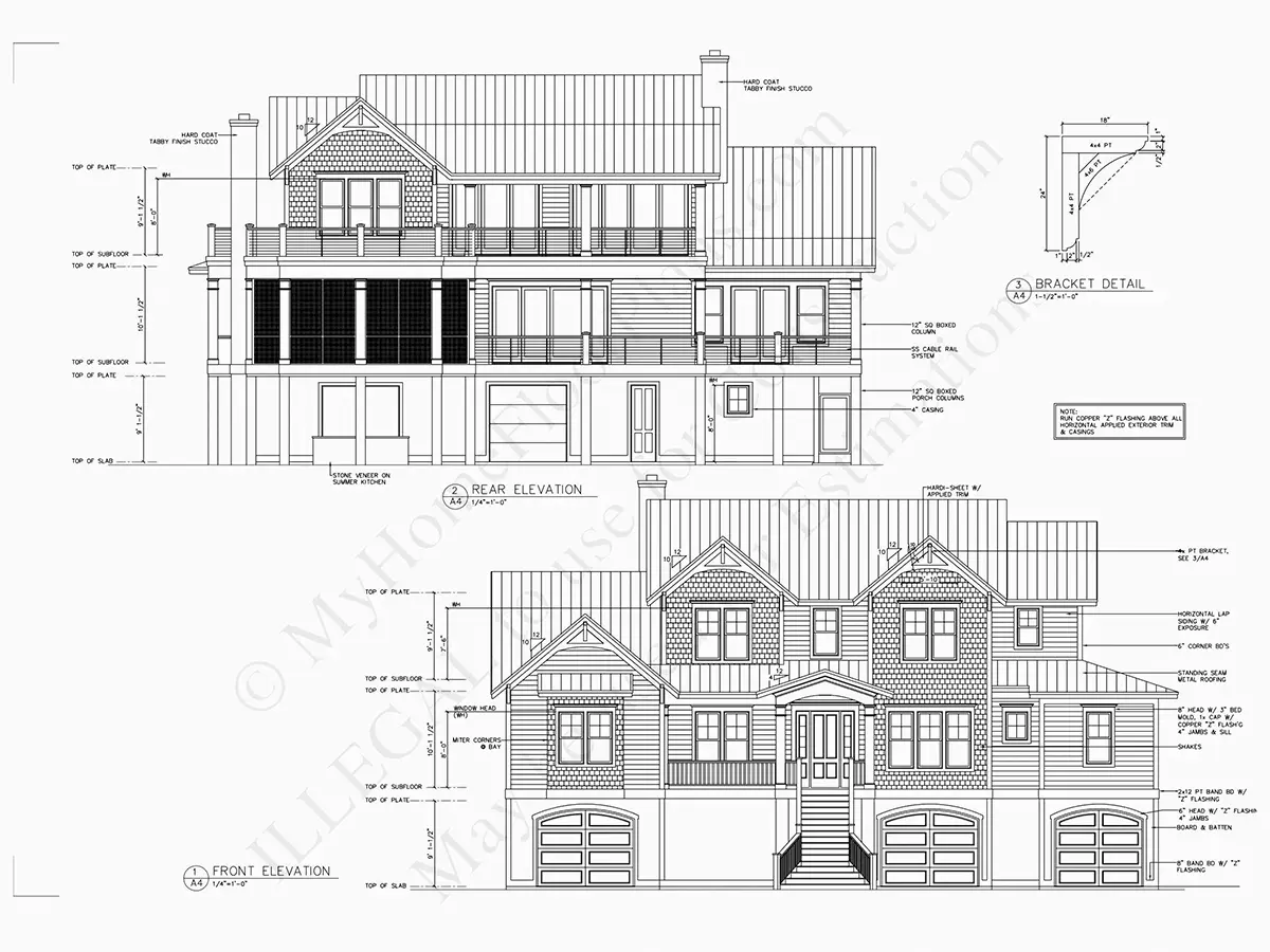 Fațade 7 – Proiect de casa cu 2 etaje 392 m², 4 Dormitoare — 81508R