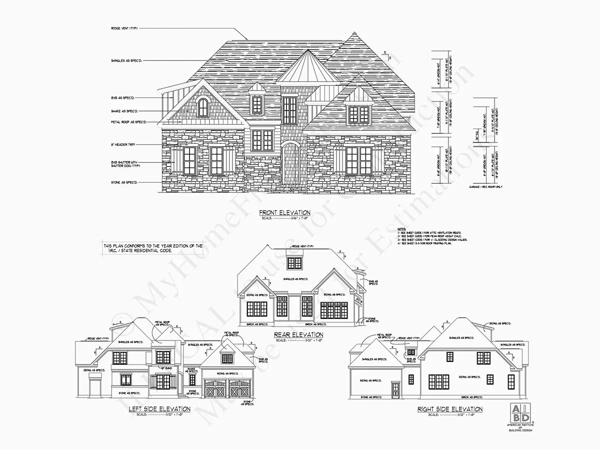Fațade 21 – Proiect de casa cu etaj 399 m², 4 Dormitoare — 88919R