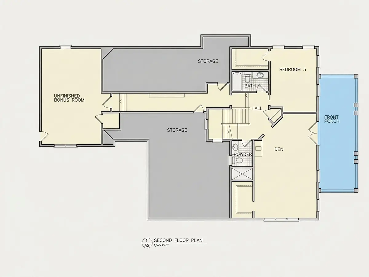 Etaj 1 12 – Proiect de casa cu etaj 396 m², 3 Dormitoare — 68310R