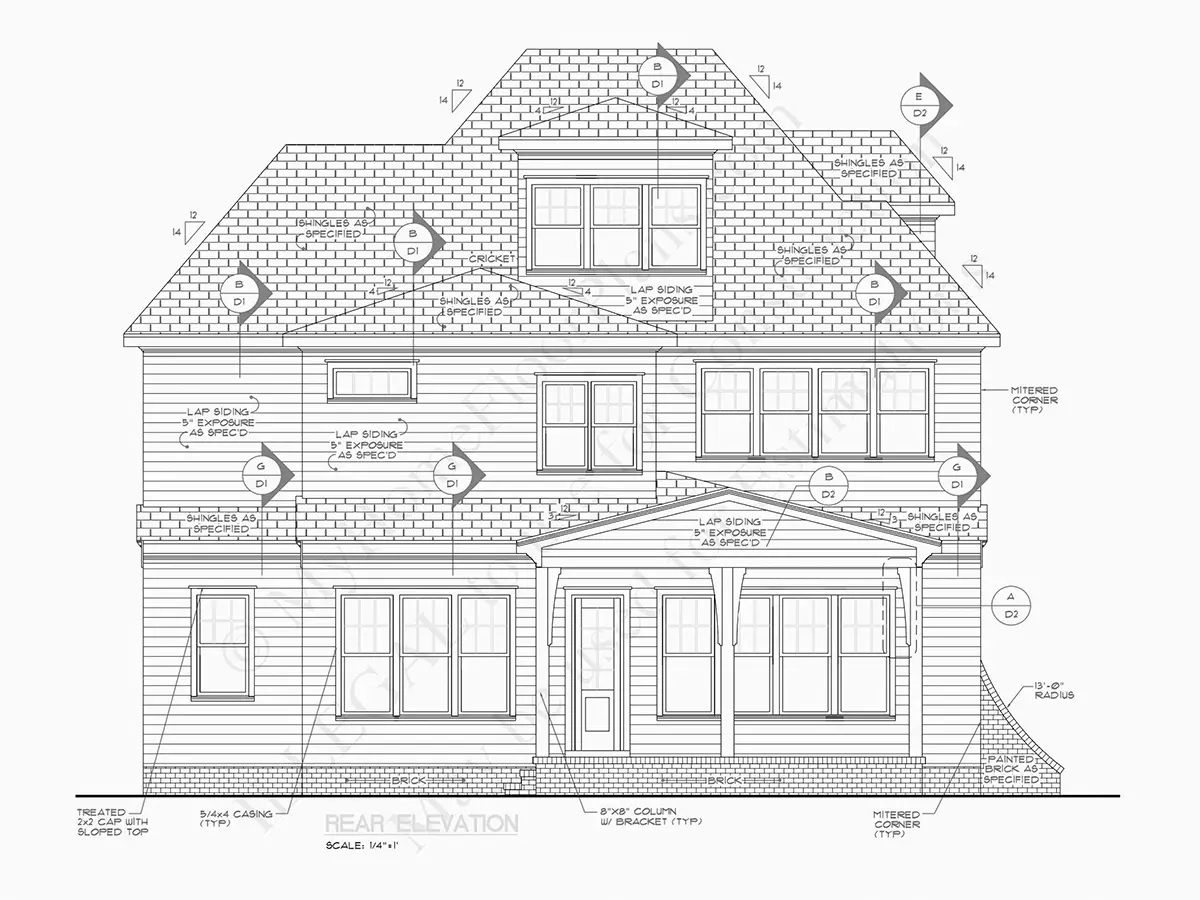 Fațade 19 – Proiect de casa cu etaj 409 m², 5 Dormitoare — 30387R