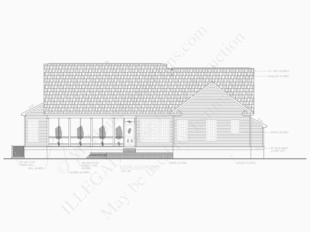 Fațade 8 – Proiect de casa parter cu mansardă 283 m², 2 Dormitoare — 79515R