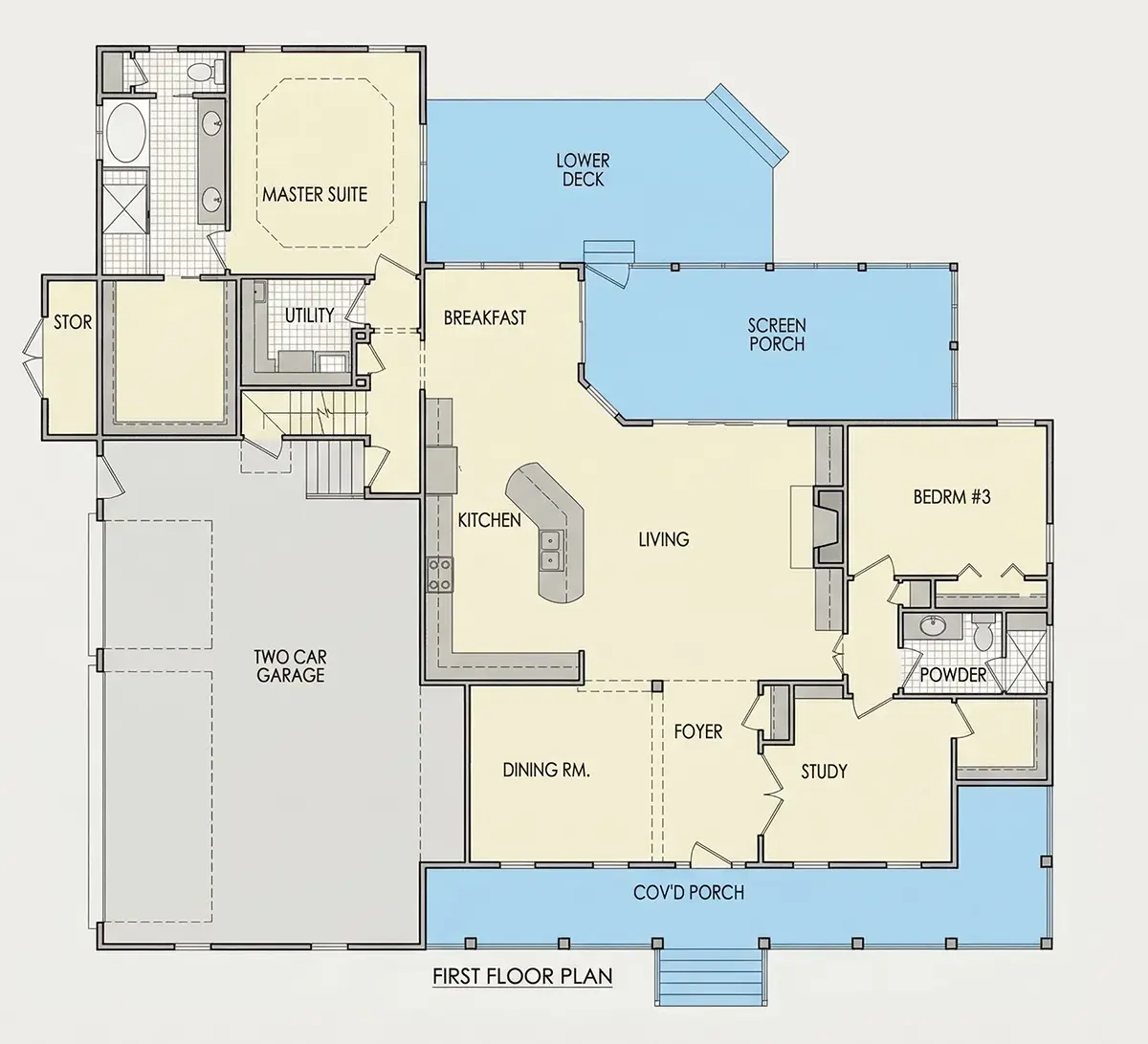 Parter 11 – Proiect de casa parter cu mansardă 283 m², 2 Dormitoare — 79515R