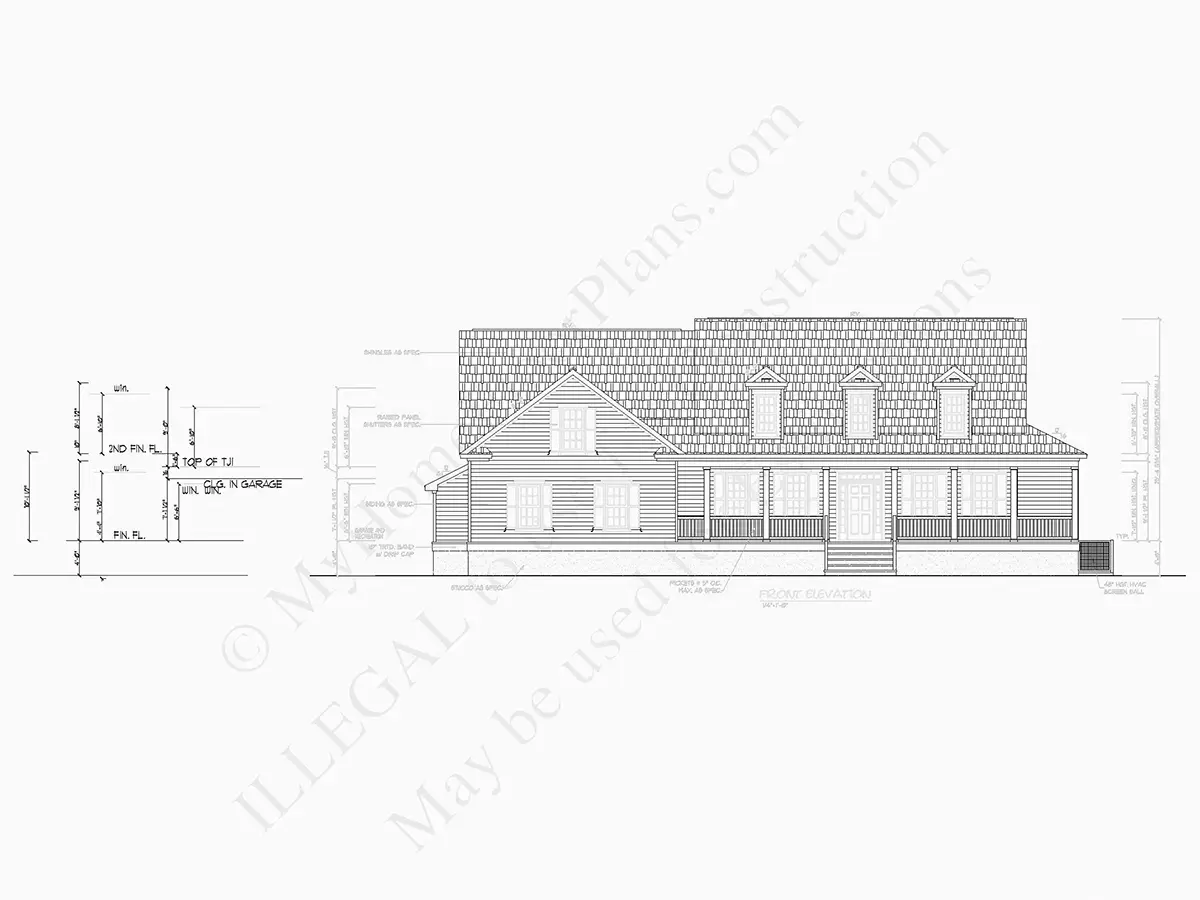 Fațade 7 – Proiect de casa parter cu mansardă 283 m², 2 Dormitoare — 79515R