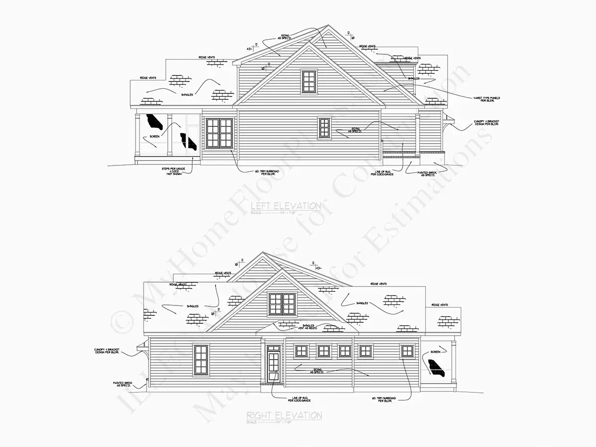 Fațade 9 – Proiect de casa parter cu mansardă 329 m², 4 Dormitoare — 45616R