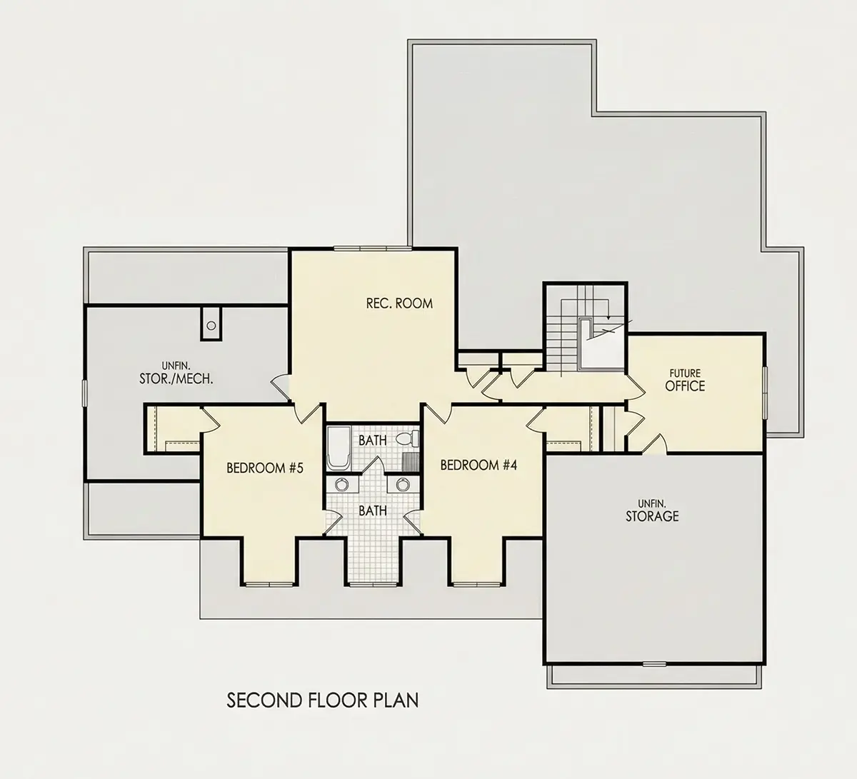 Etaj 1 11 – Proiect de casa parter cu mansardă 329 m², 4 Dormitoare — 45616R