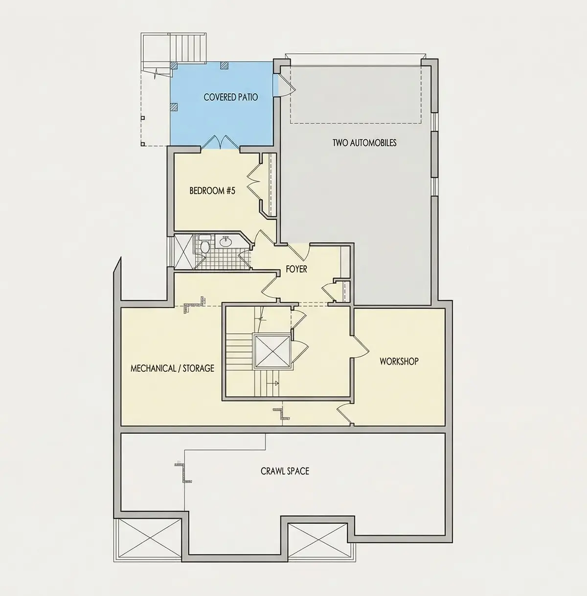 Subsol 18 – Proiect de casa cu etaj 530 m², 5 Dormitoare — 26217R
