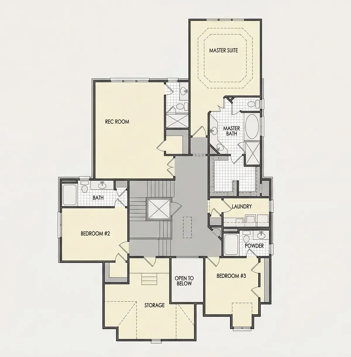 Etaj 1 20 – Proiect de casa cu etaj 530 m², 5 Dormitoare — 26217R