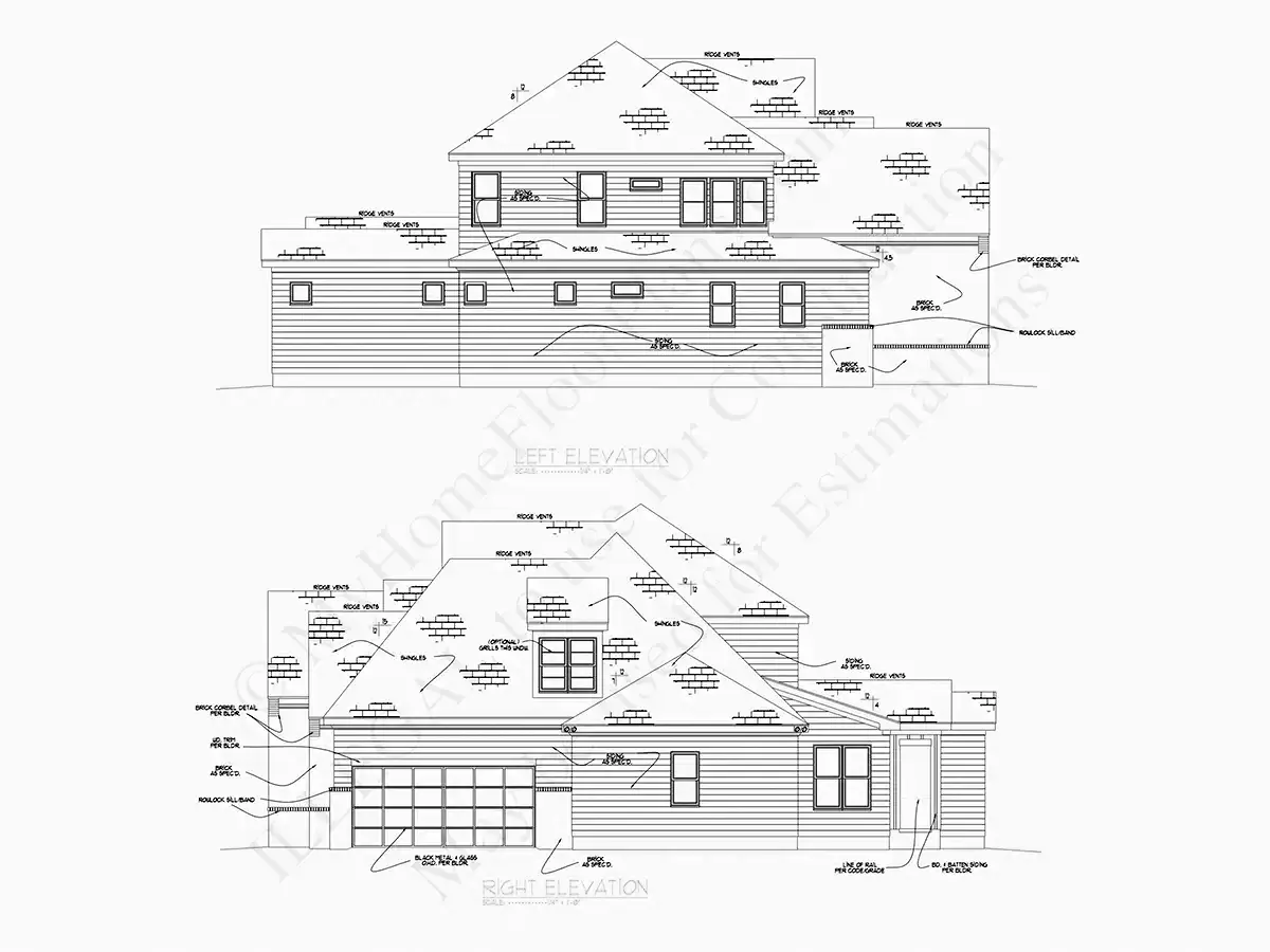 Fațade 11 – Proiect de casa cu etaj 375 m², 4 Dormitoare — 32038R