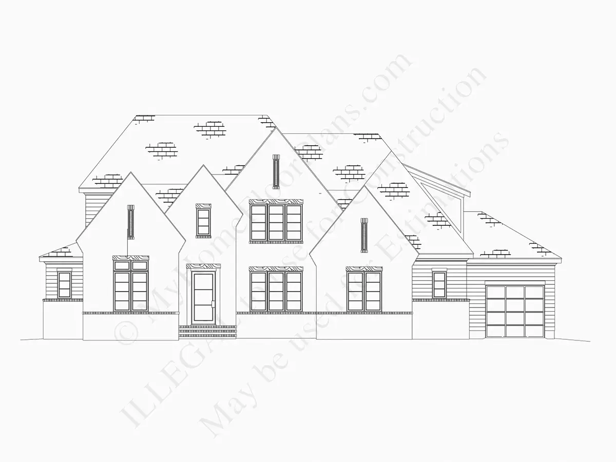 Fațade 9 – Proiect de casa cu etaj 375 m², 4 Dormitoare — 32038R