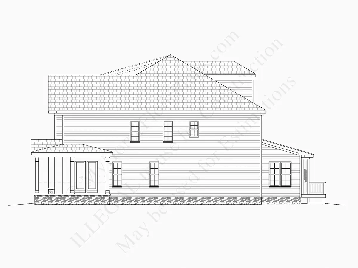 Fațade 14 – Proiect de casa cu etaj 454 m², 5 Dormitoare — 78053R