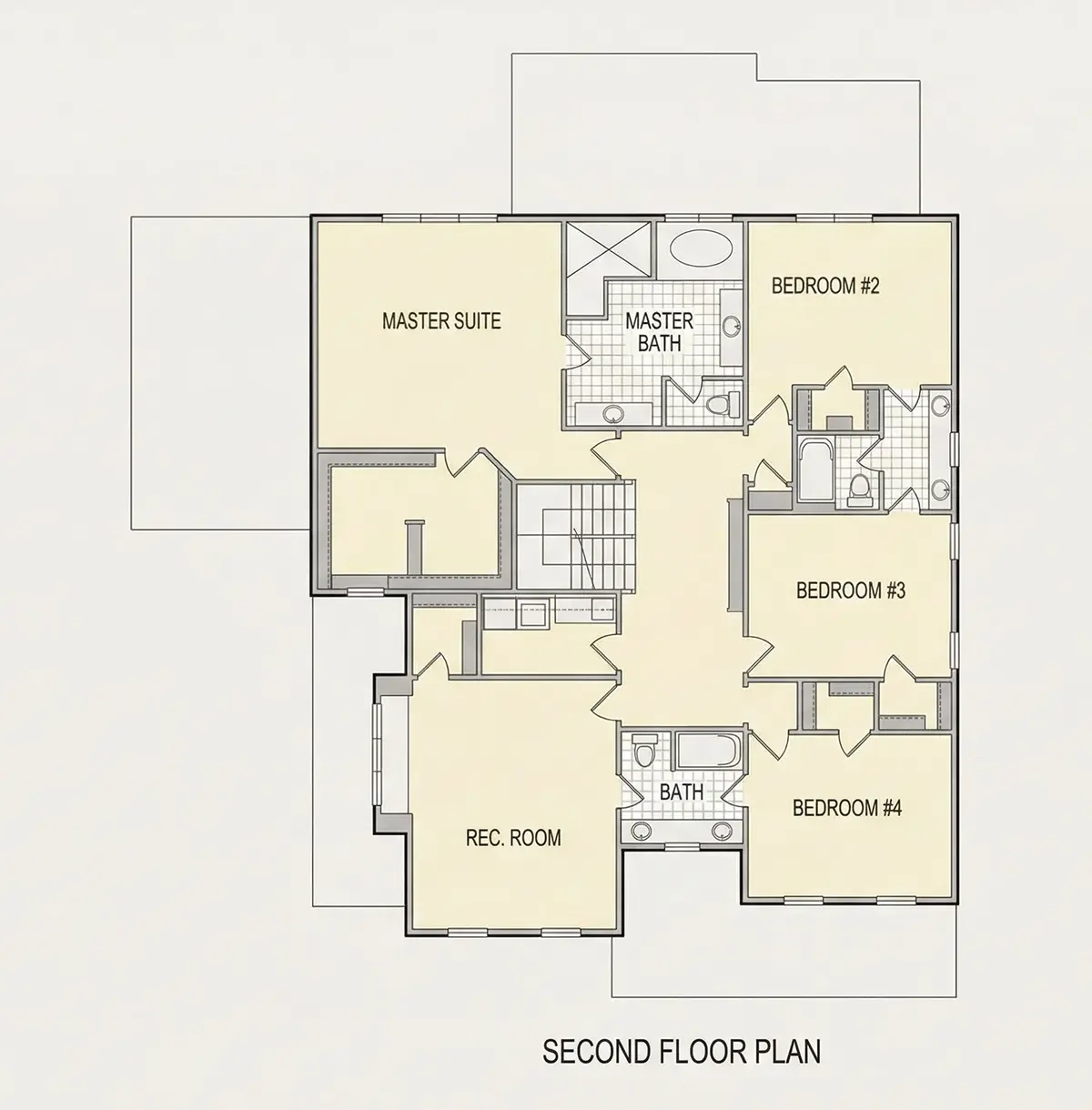 Etaj 1 27 – Proiect de casa cu etaj 454 m², 5 Dormitoare — 78053R