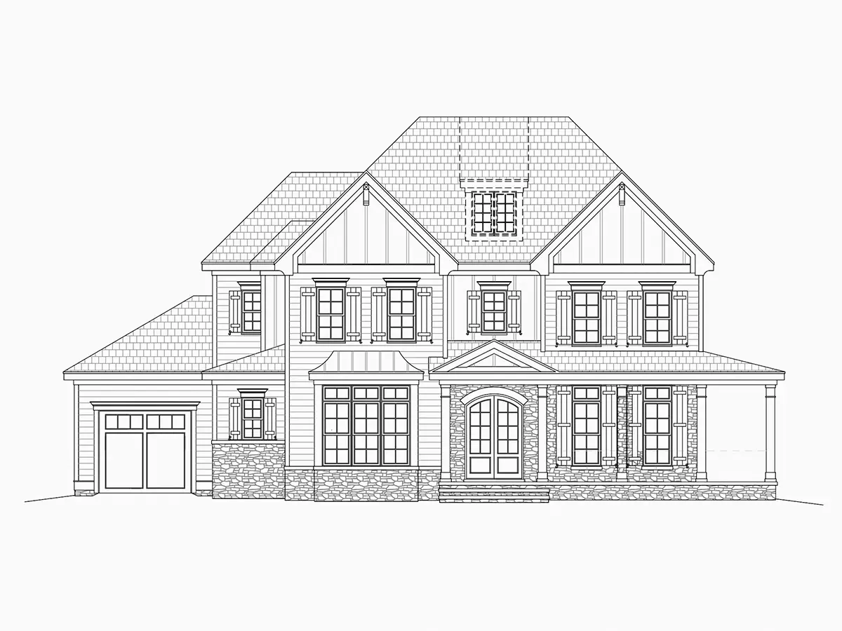 Fațade 11 – Proiect de casa cu etaj 454 m², 5 Dormitoare — 78053R