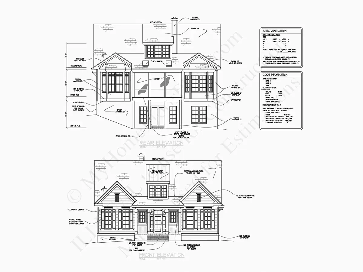 Fațade 15 – Proiect de casa parter cu mansardă 422 m², 4 Dormitoare — 24814R