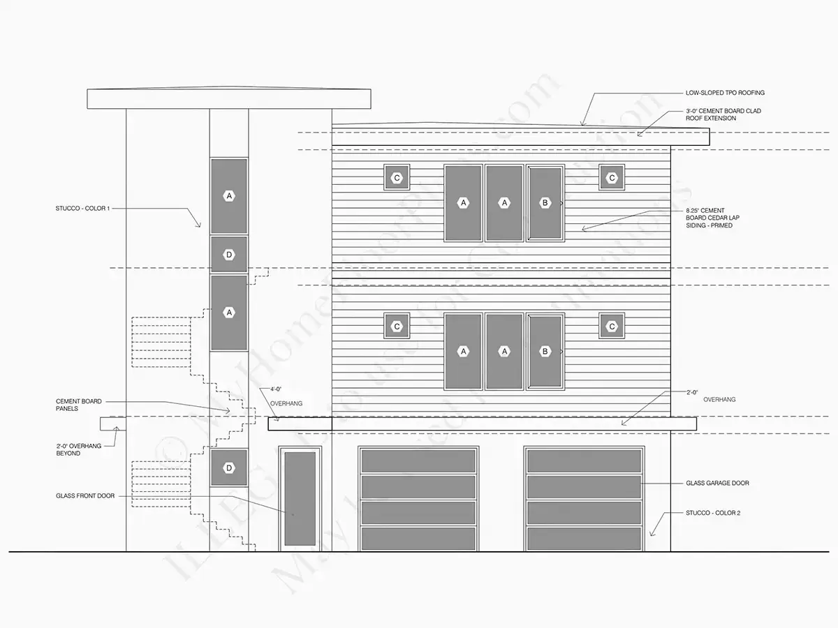 Fațade 20 – Proiect de casa cu 2 etaje 351 m², 5 Dormitoare — 70598R