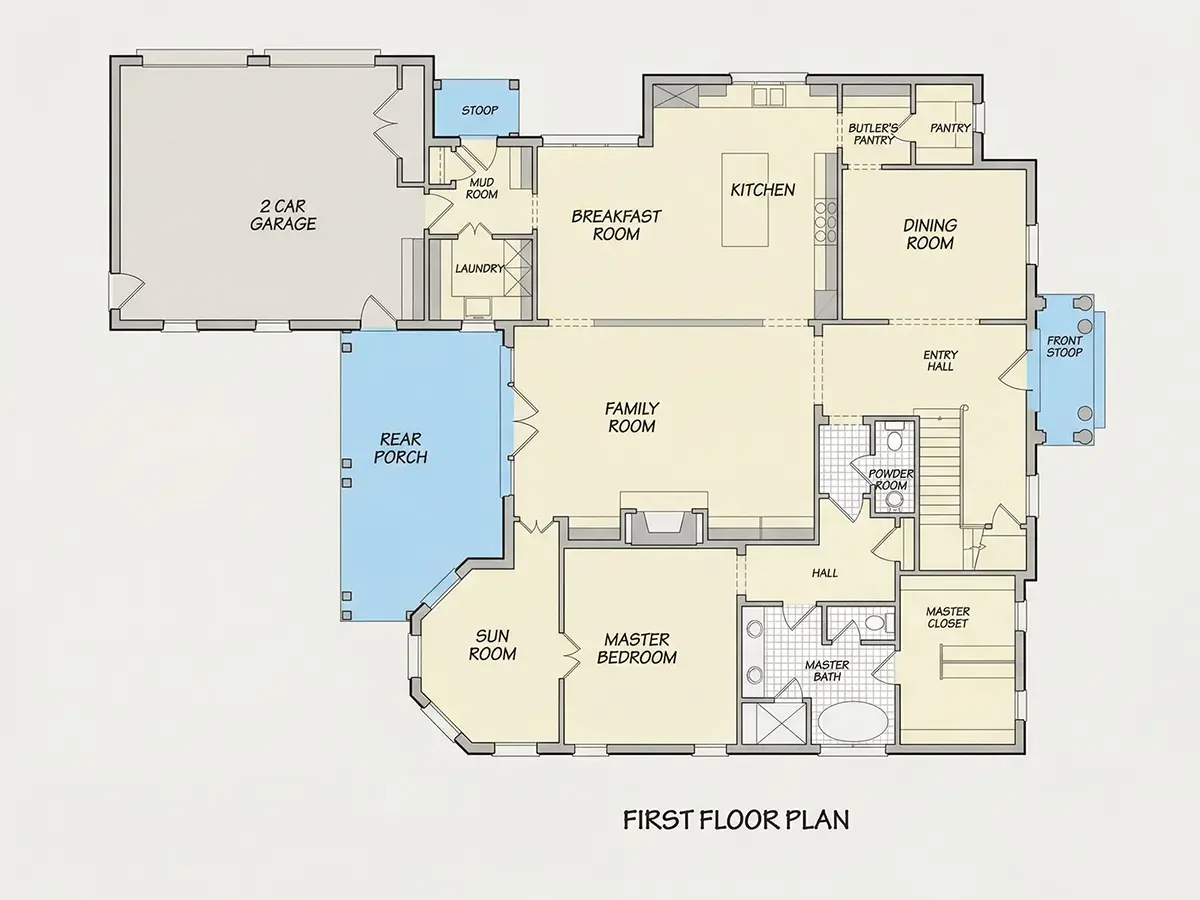 Parter 12 – Proiect de casa cu etaj 424 m², 4 Dormitoare — 67106R