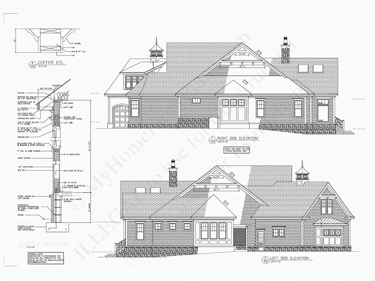 Fațade 8 – Proiect de casa parter 400 m², 4 Dormitoare — 98458R