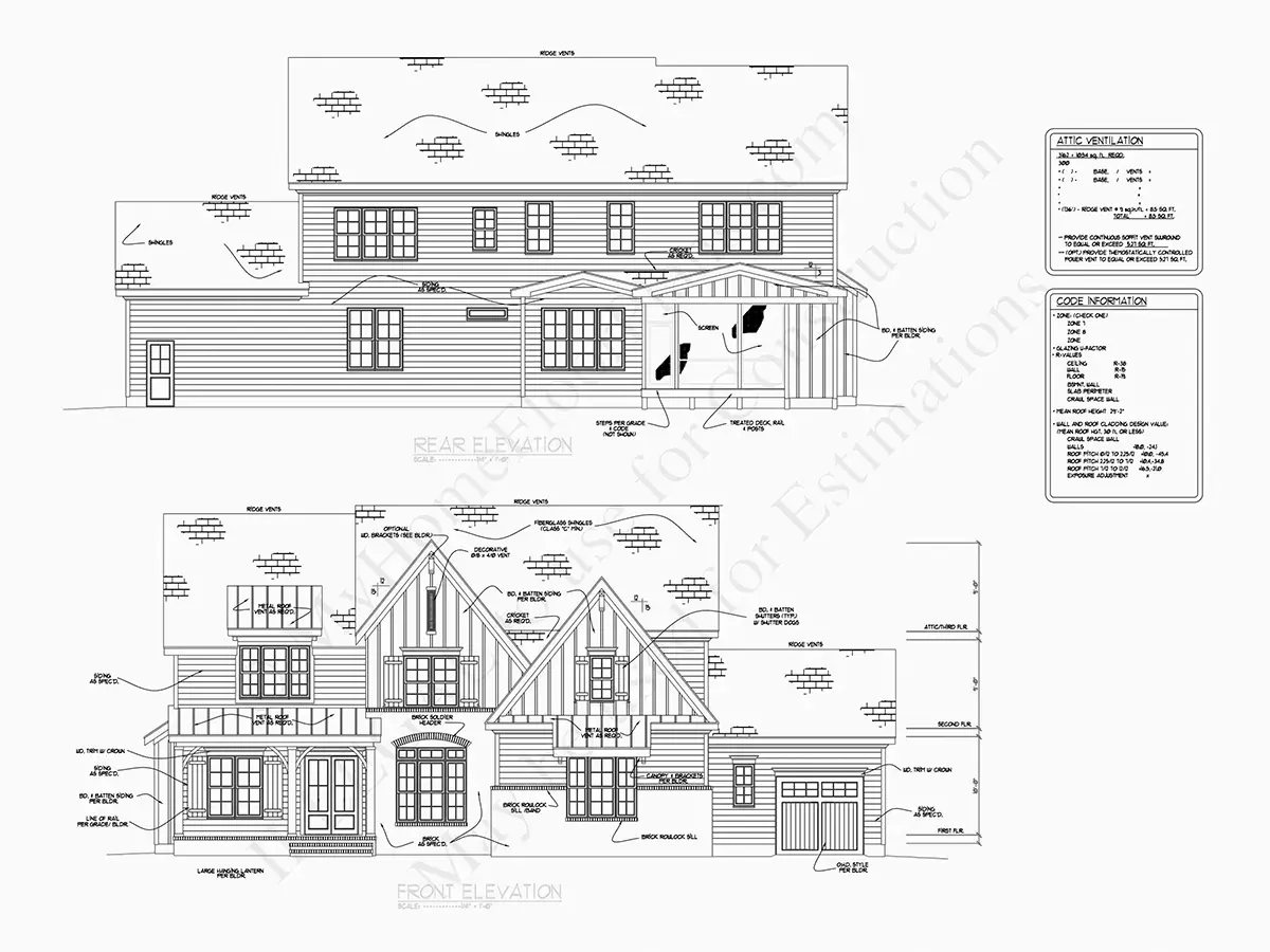 Fațade 20 – Proiect de casa cu etaj 372 m², 4 Dormitoare — 76809R
