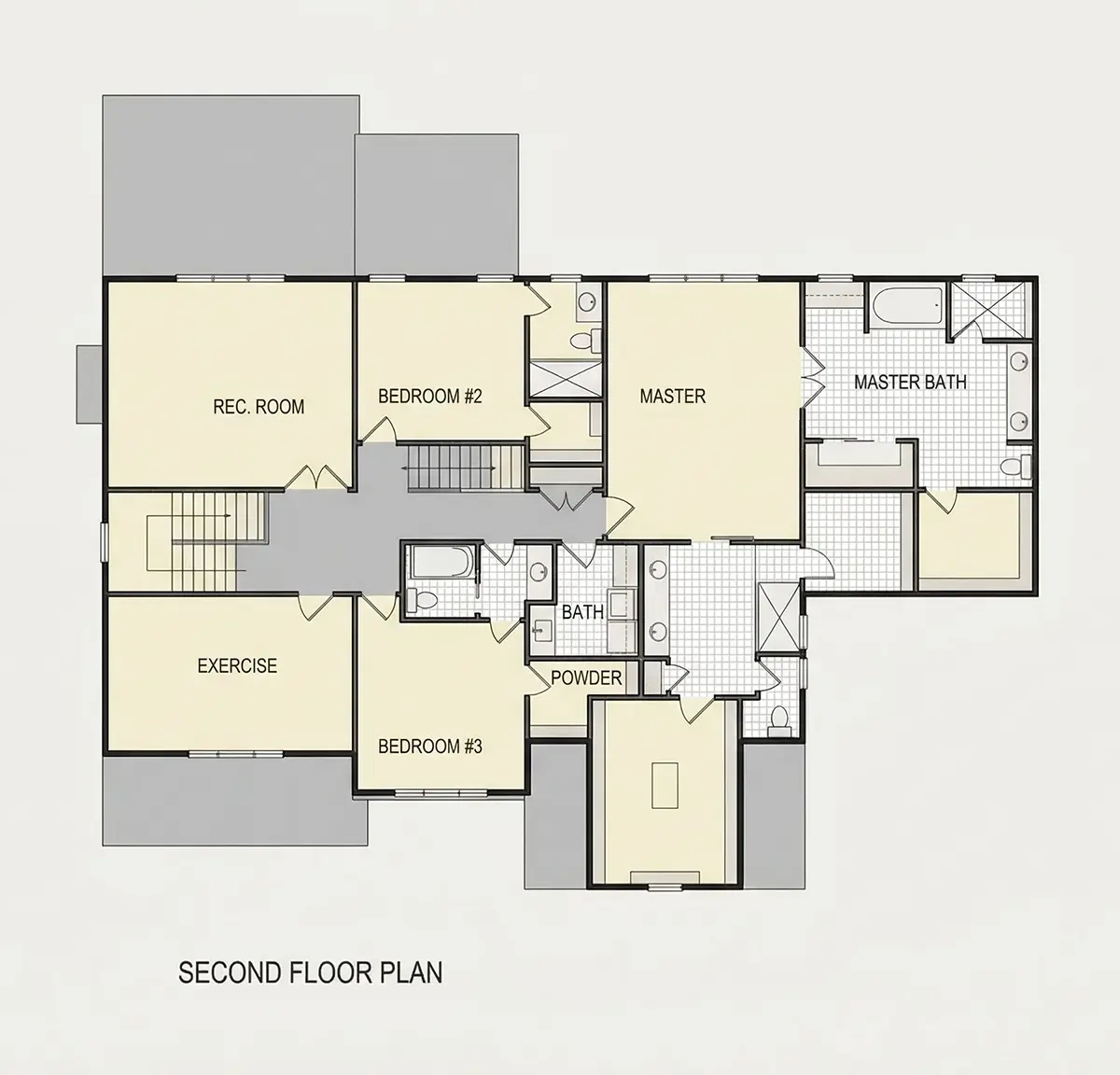 Etaj 1 23 – Proiect de casa cu etaj 372 m², 4 Dormitoare — 76809R