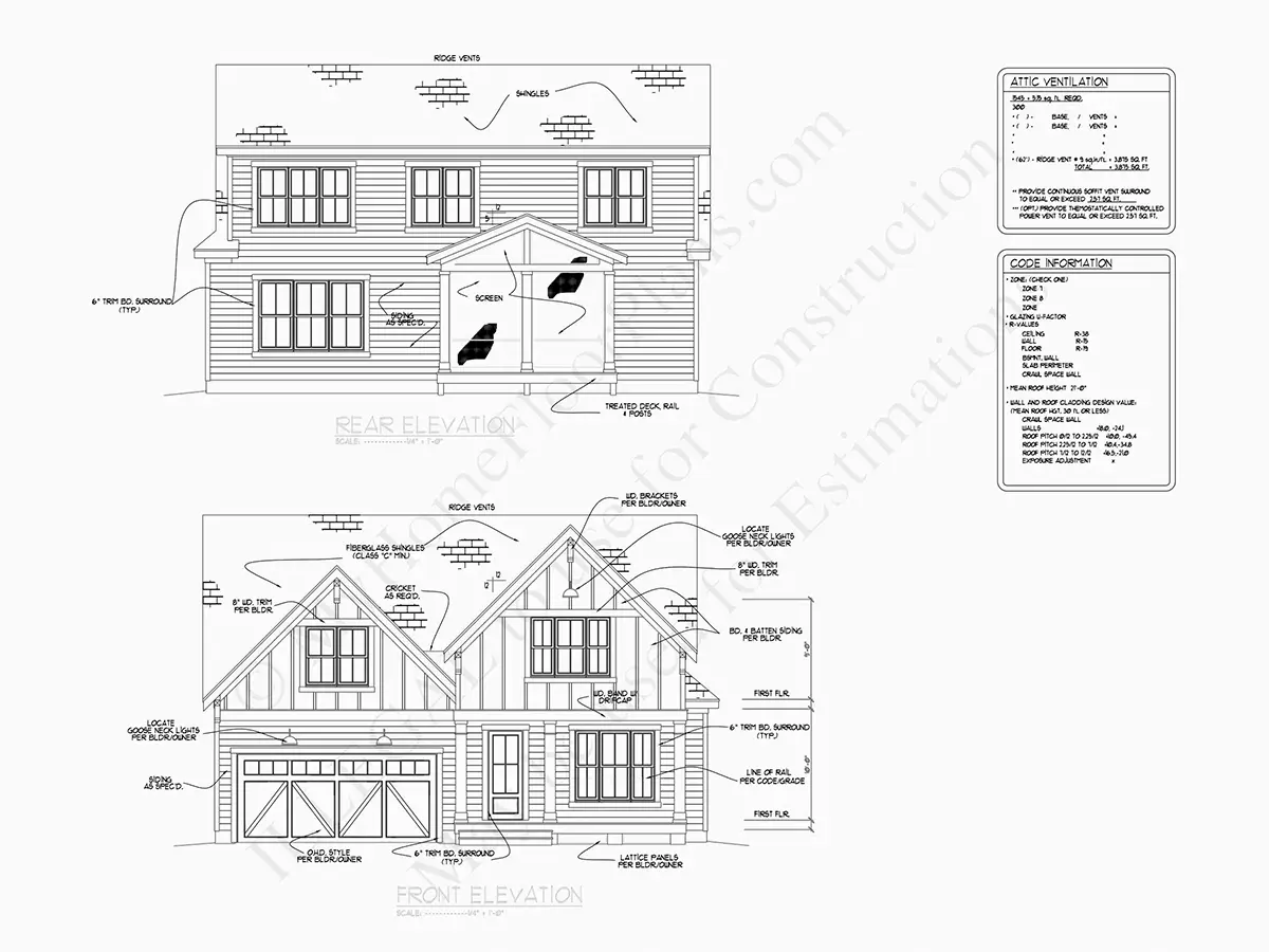 Fațade 5 – Proiect de casa cu etaj 223 m², 4 Dormitoare — 46774R