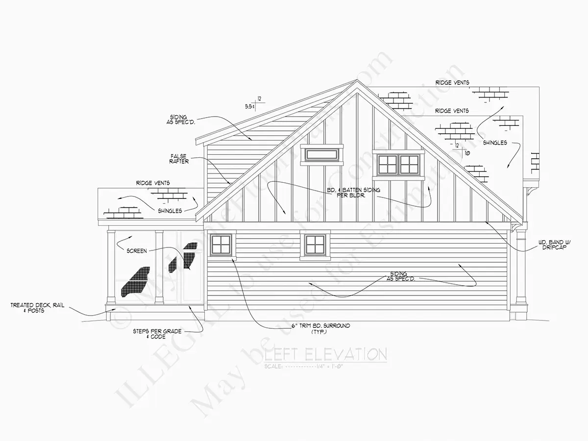 Fațade 6 – Proiect de casa cu etaj 223 m², 4 Dormitoare — 46774R