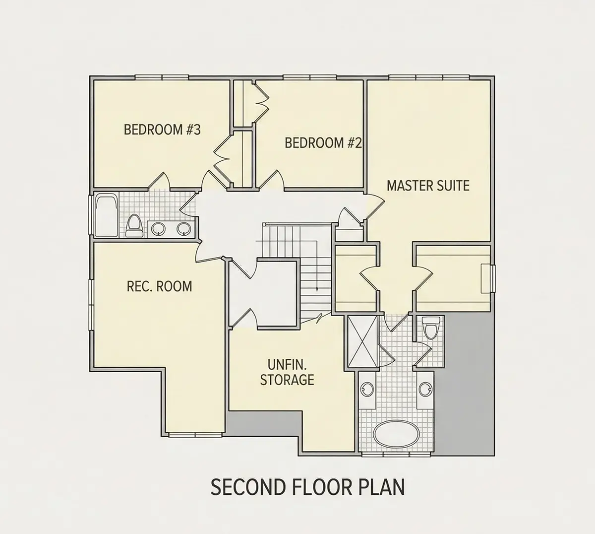 Etaj 1 9 – Proiect de casa cu etaj 223 m², 4 Dormitoare — 46774R