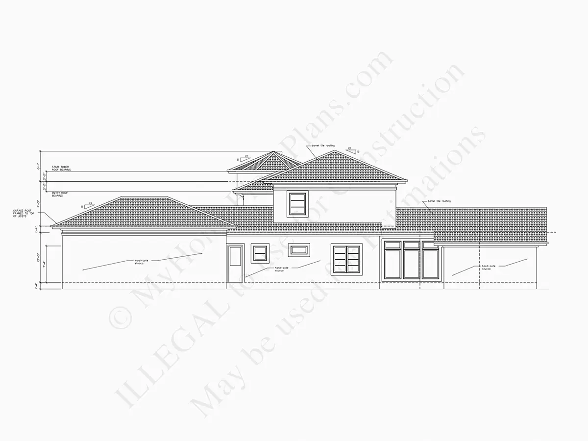 Fațade 11 – Proiect de casa cu etaj 448 m², 5 Dormitoare — 64737R
