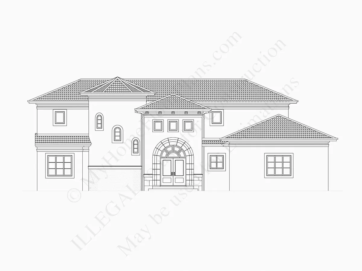 Fațade 8 – Proiect de casa cu etaj 448 m², 5 Dormitoare — 64737R